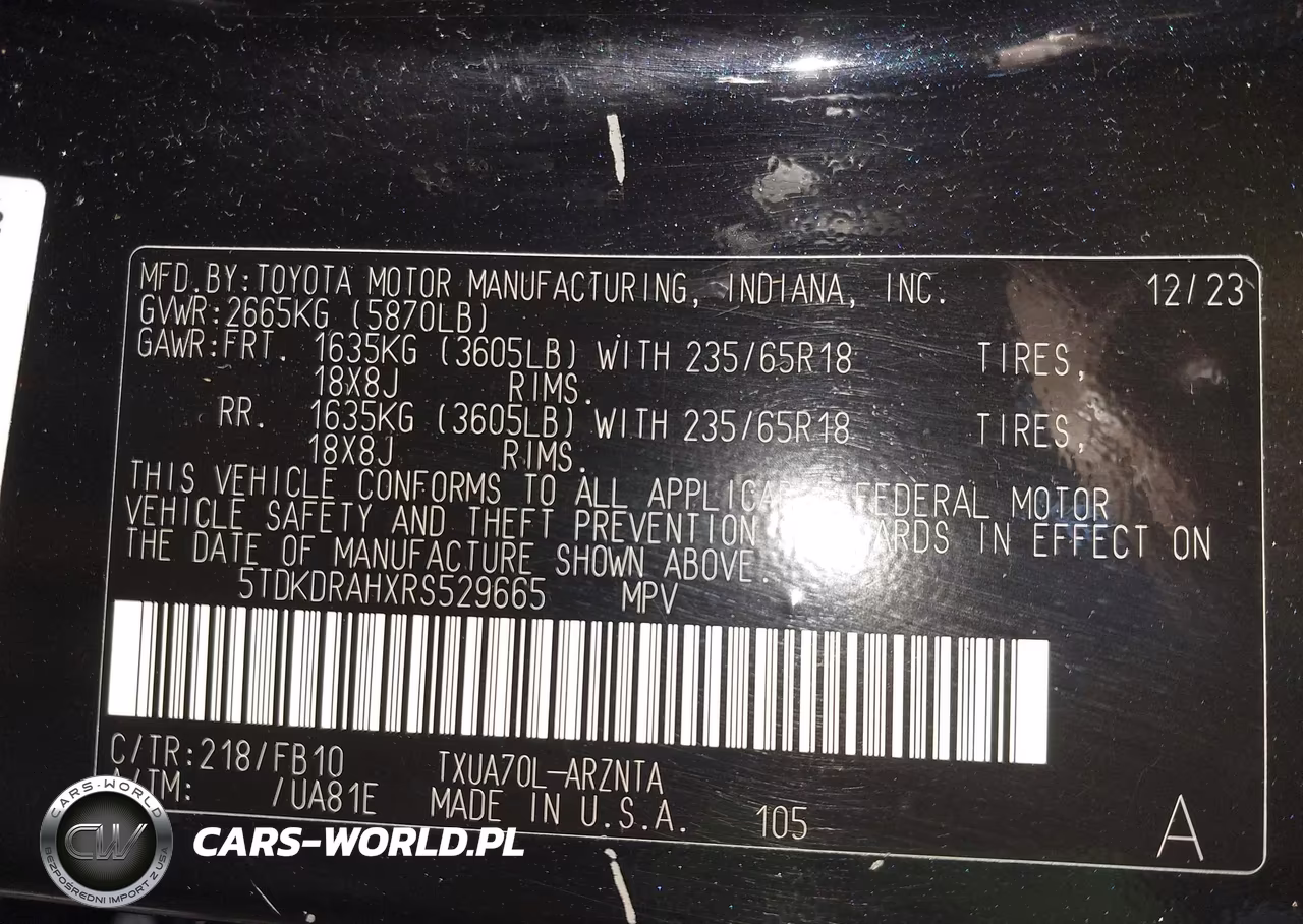 2024 Toyota Highlander Le VIN:5TDKDRAHXRS529665 - 9