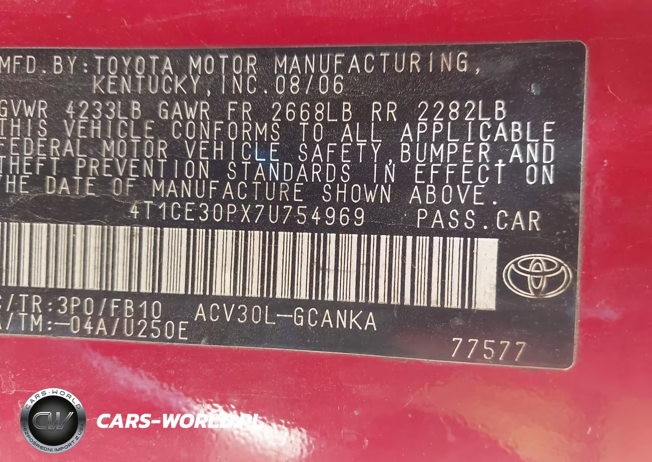 2007 Toyota Camry Solara Se VIN:4T1CE30PX7U754969 - 9