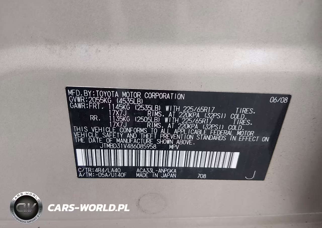2008 Toyota Rav4 Limited VIN:JTMBD31V486085958 - 9