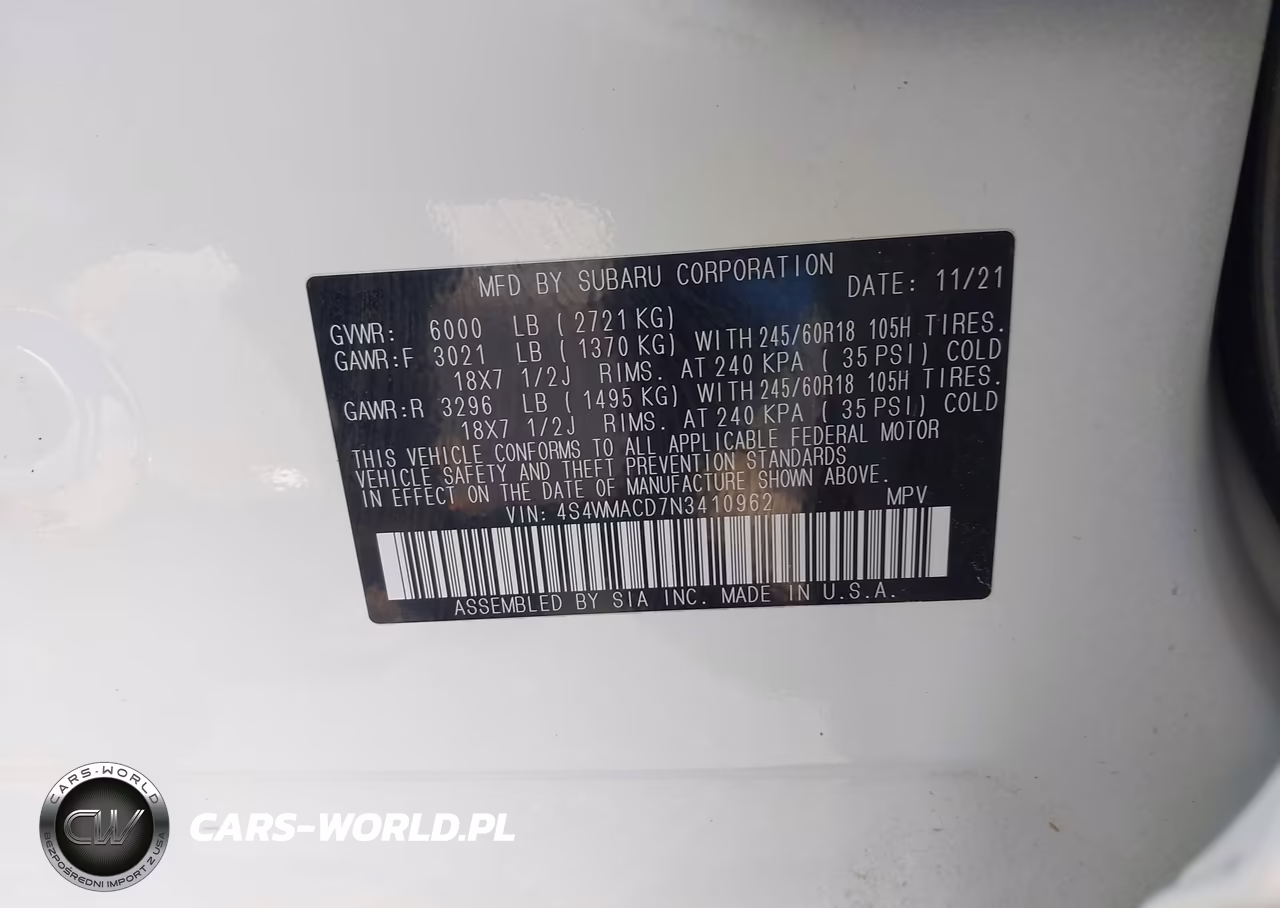 2022 Subaru Ascent Premium VIN:4S4WMACD7N3410962 - 9