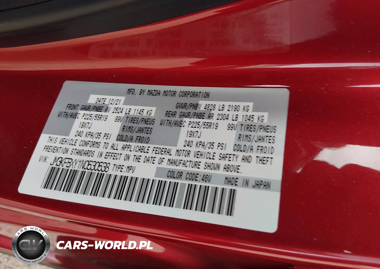 2022 Mazda Cx-5 2.5 Turbo Signature VIN:JM3KFBXY1N0530538 - 9