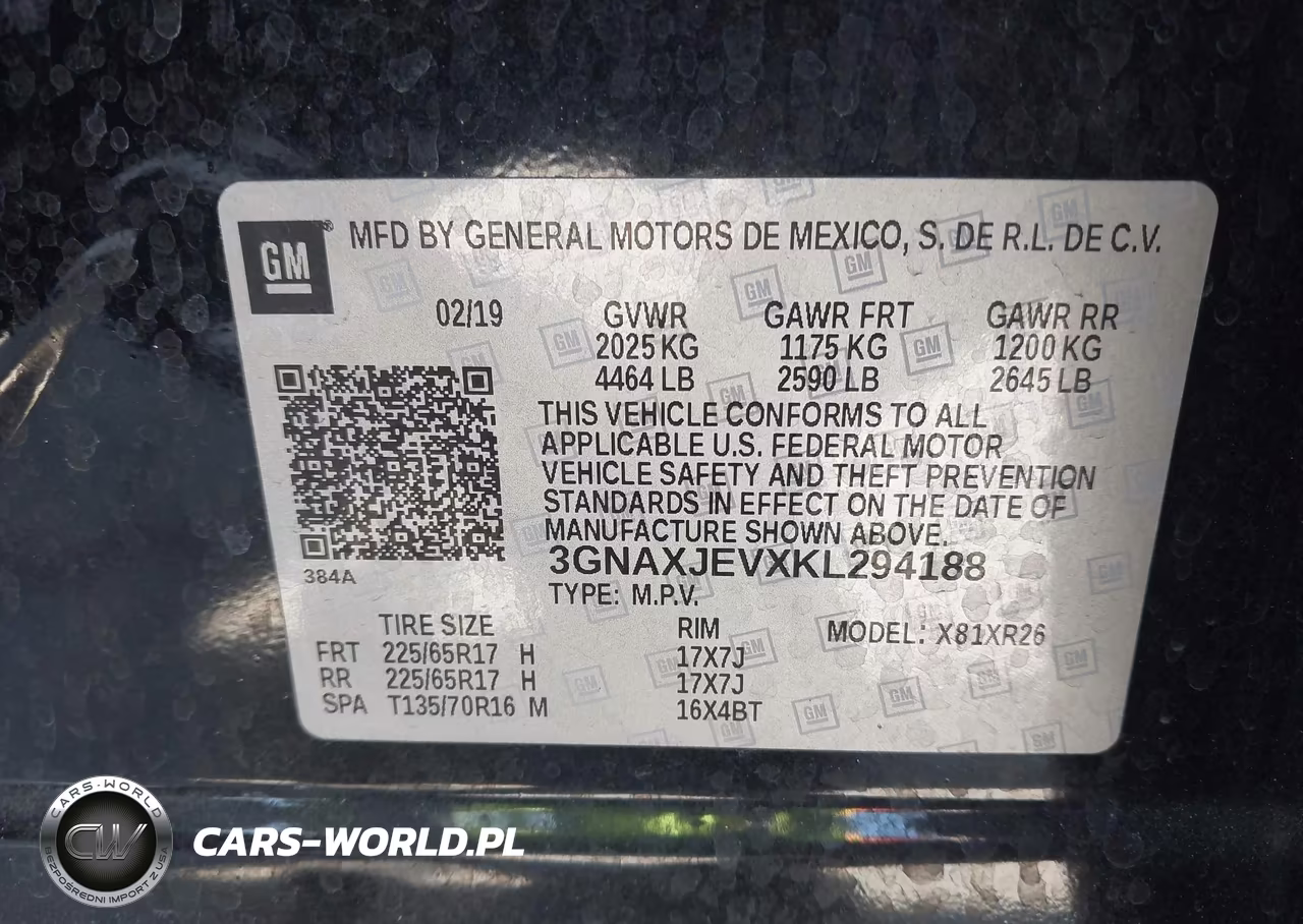 2019 Chevrolet Equinox Lt VIN:3GNAXJEVXKL294188 - 9