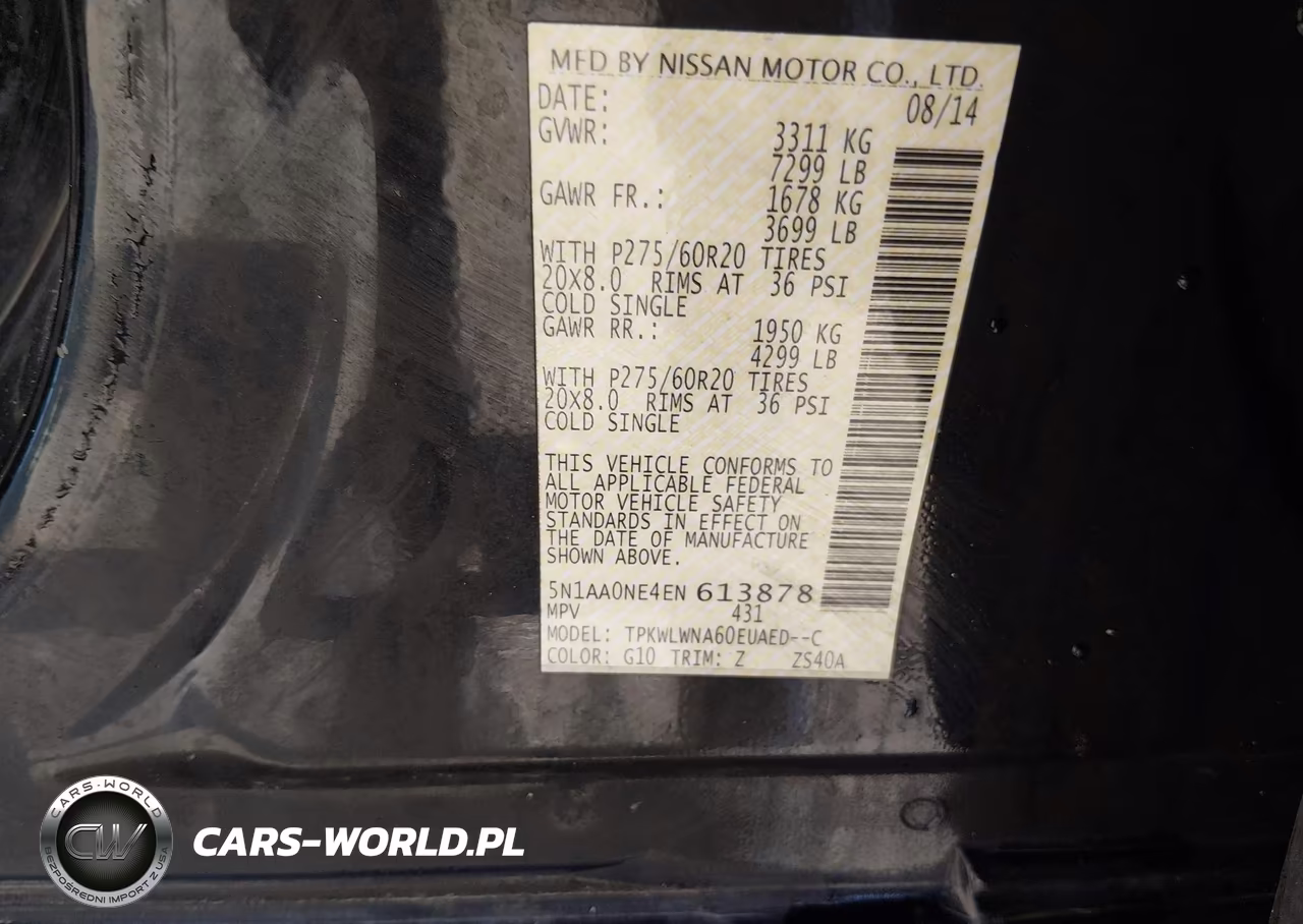 2014 Nissan Armada Platinum VIN:5N1AA0NE4EN613878 - 9