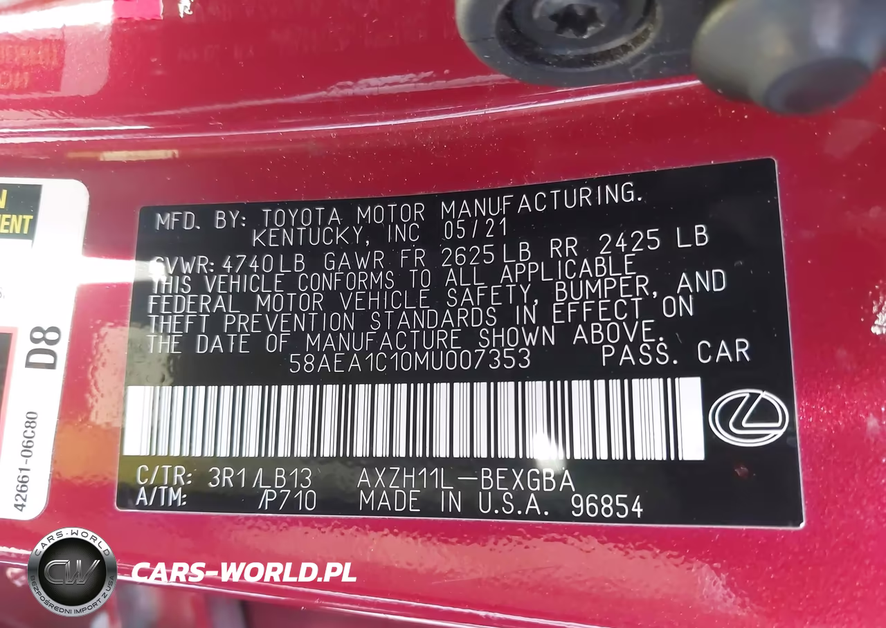 2021 Lexus Es 300H Luxury VIN:58AEA1C10MU007353 - 9