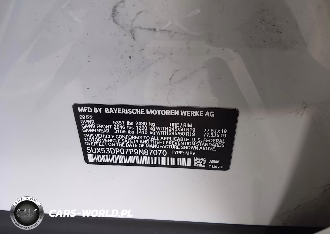 2023 BMW X3 xDrive30I VIN:5UX53DP07P9N87070 - 9