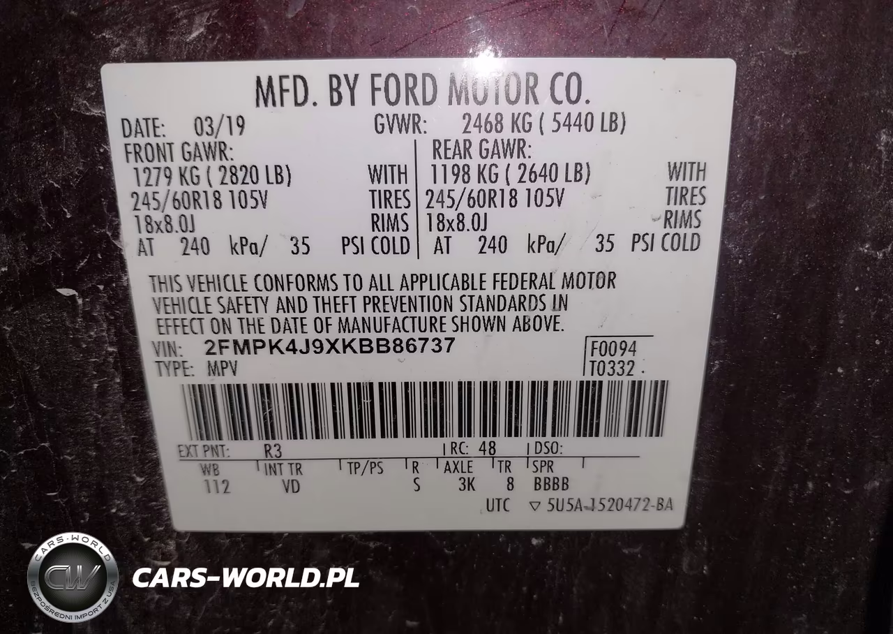 2019 Ford Edge Sel VIN:2FMPK4J9XKBB86737 - 9