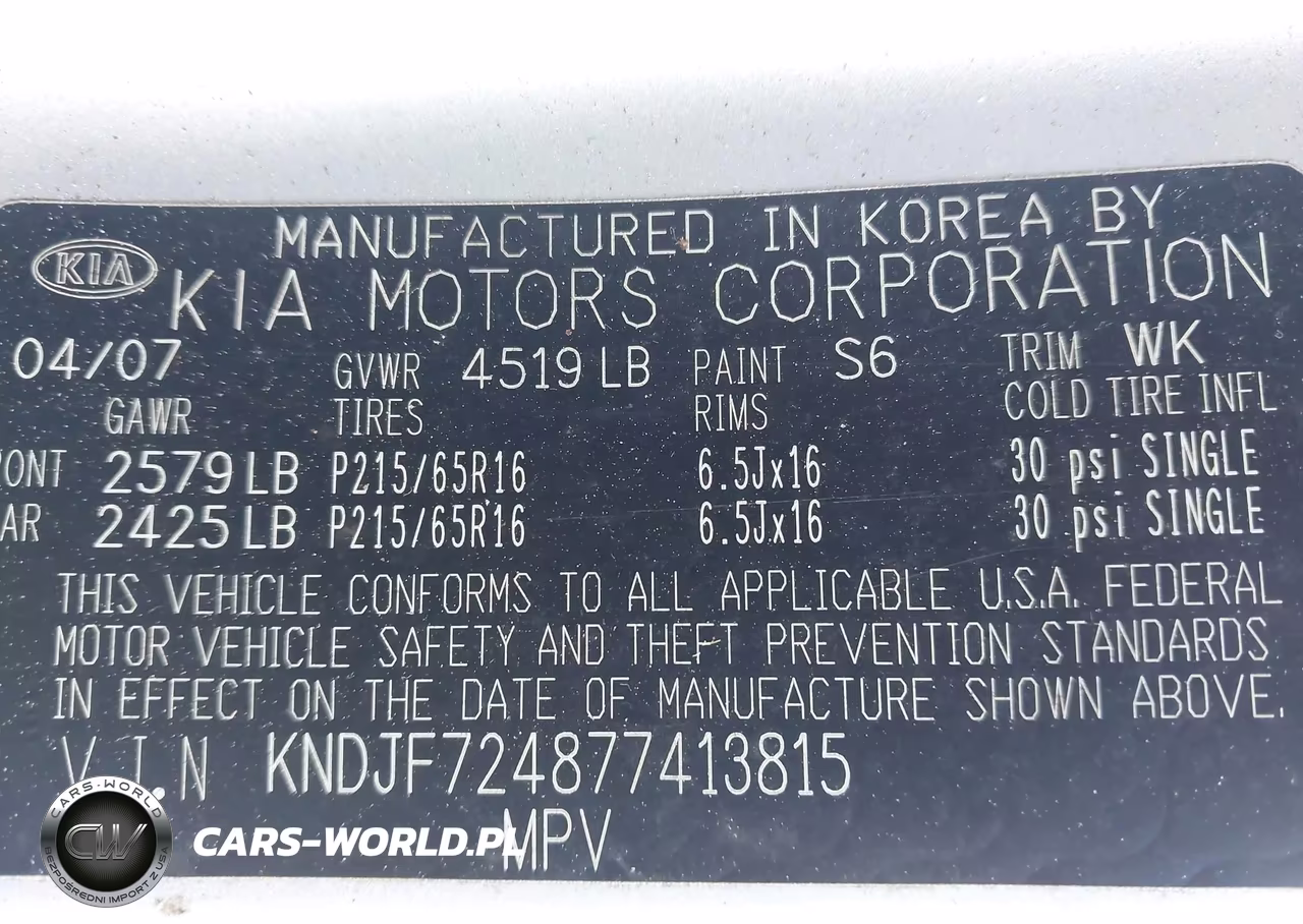 2007 Kia Sportage Lx VIN:KNDJF724877413815 - 9