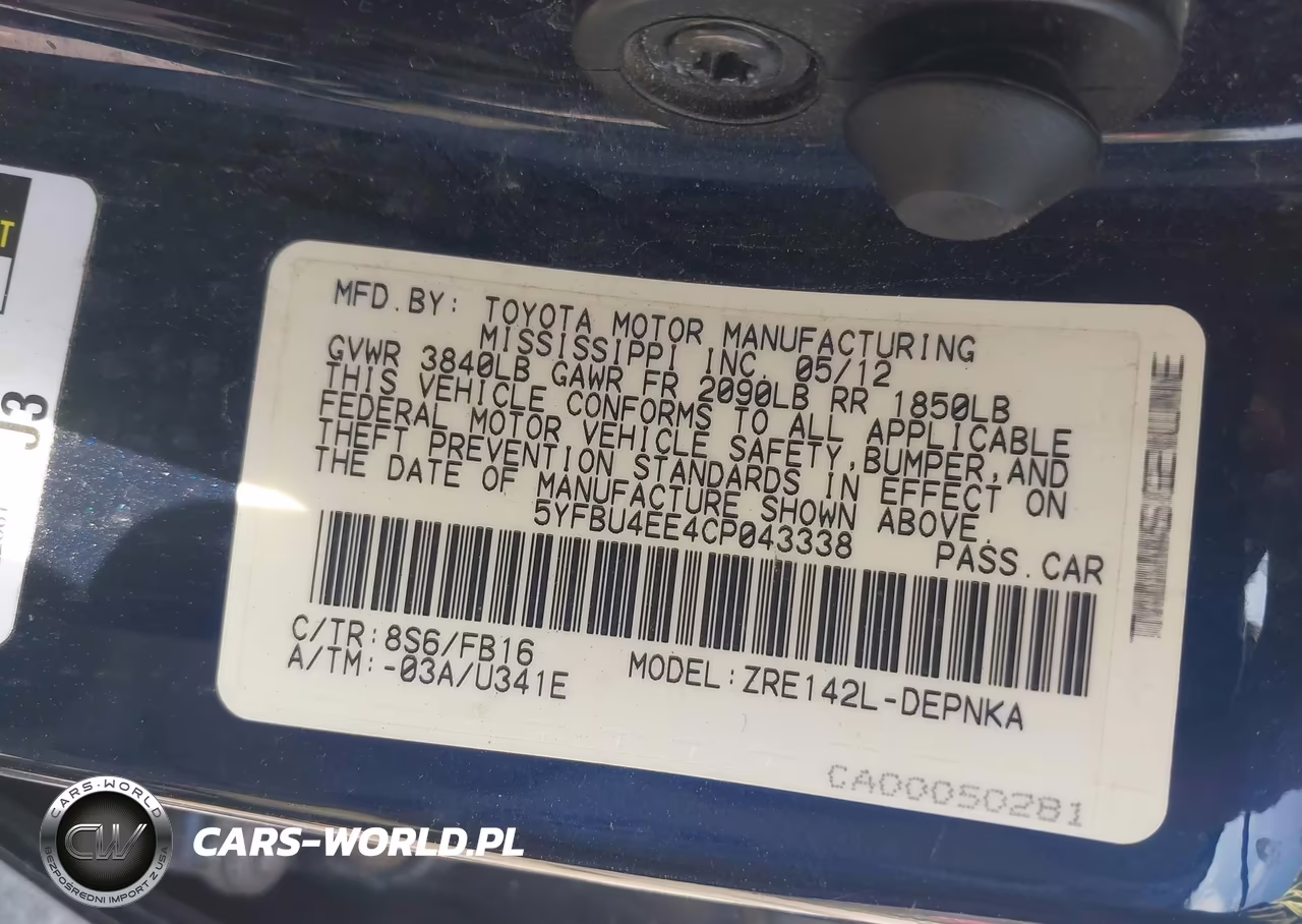 2012 Toyota Corolla Le VIN:5YFBU4EE4CP043338 - 9