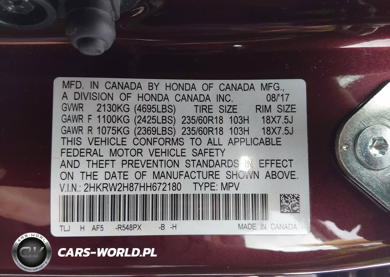 2017 Honda Cr-V Ex-L-Ex-L Navi VIN:2HKRW2H87HH672180 - 9
