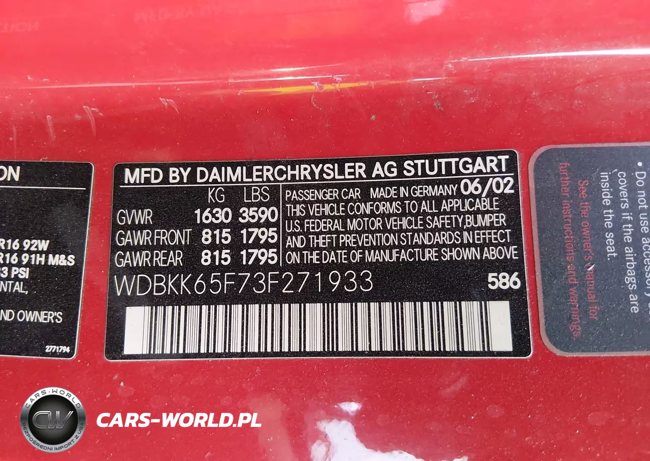 2003 Mercedes-Benz Slk 320 VIN:WDBKK65F73F271933 - 9