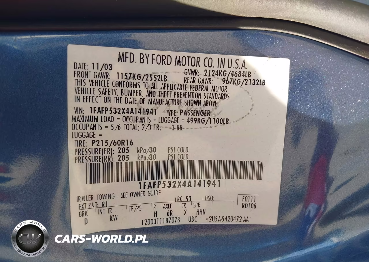 2004 Ford Taurus Se VIN:1FAFP532X4A141941 - 9