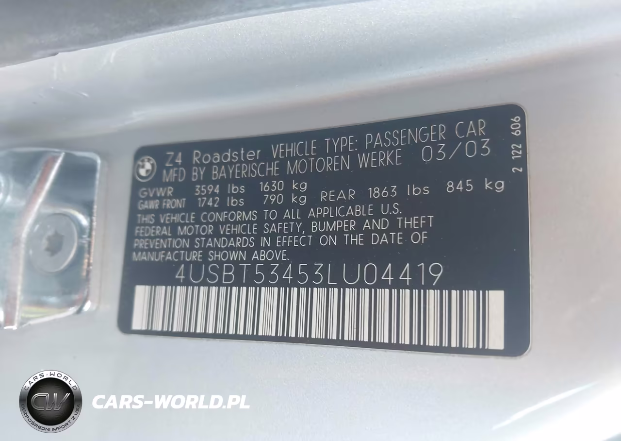 2003 BMW Z4 3.0I VIN:4USBT53453LU04419 - 9