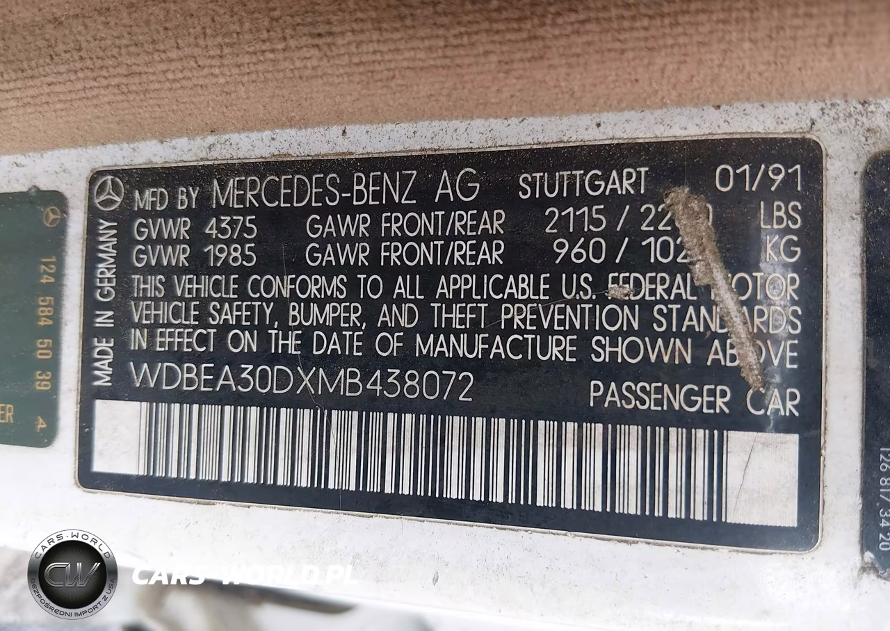 1991 Mercedes-Benz 300 E VIN:WDBEA30DXMB438072 - 9