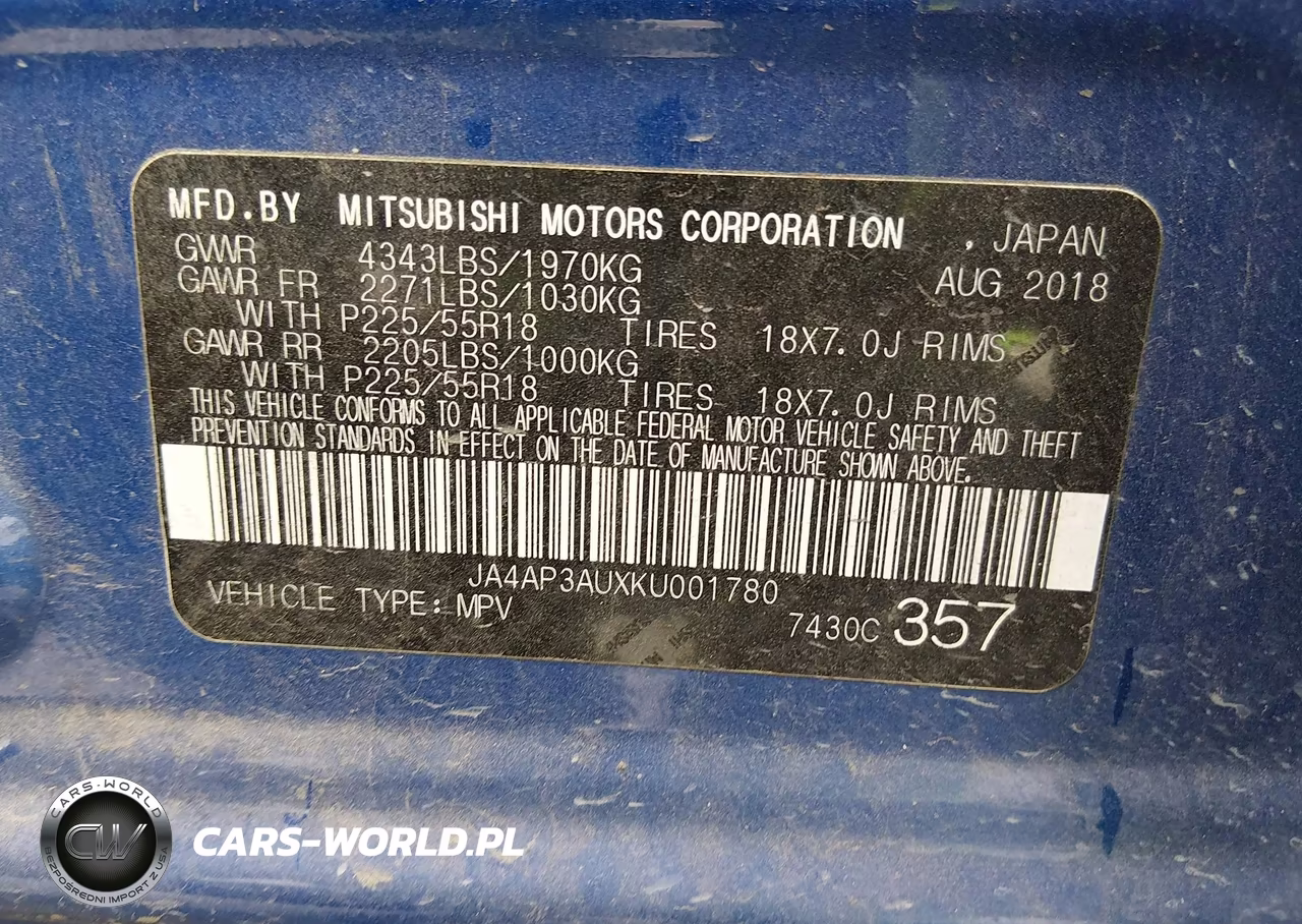 2019 Mitsubishi Outlander Sport 2.0 Es VIN:JA4AP3AUXKU001780 - 9