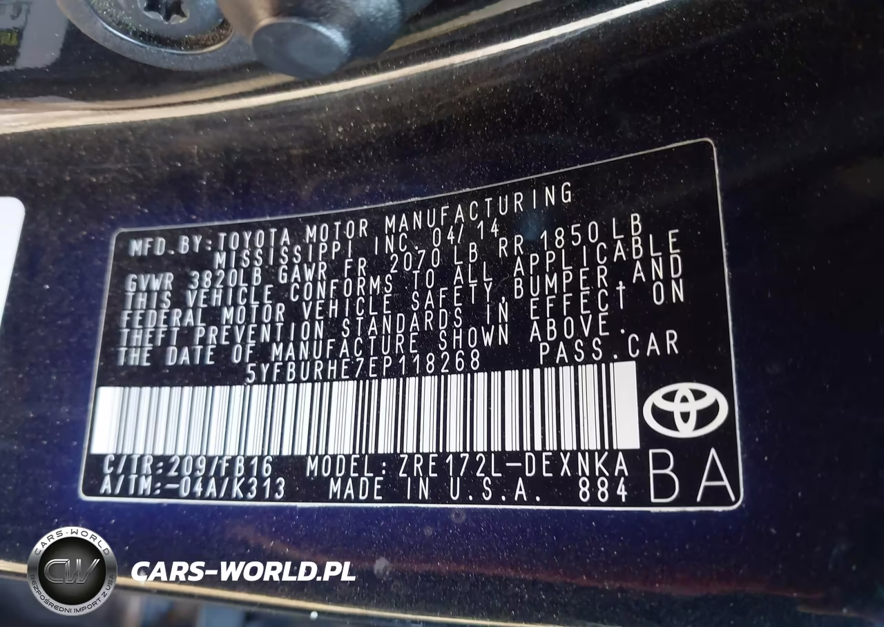 2014 Toyota Corolla Le VIN:5YFBURHE7EP118268 - 9