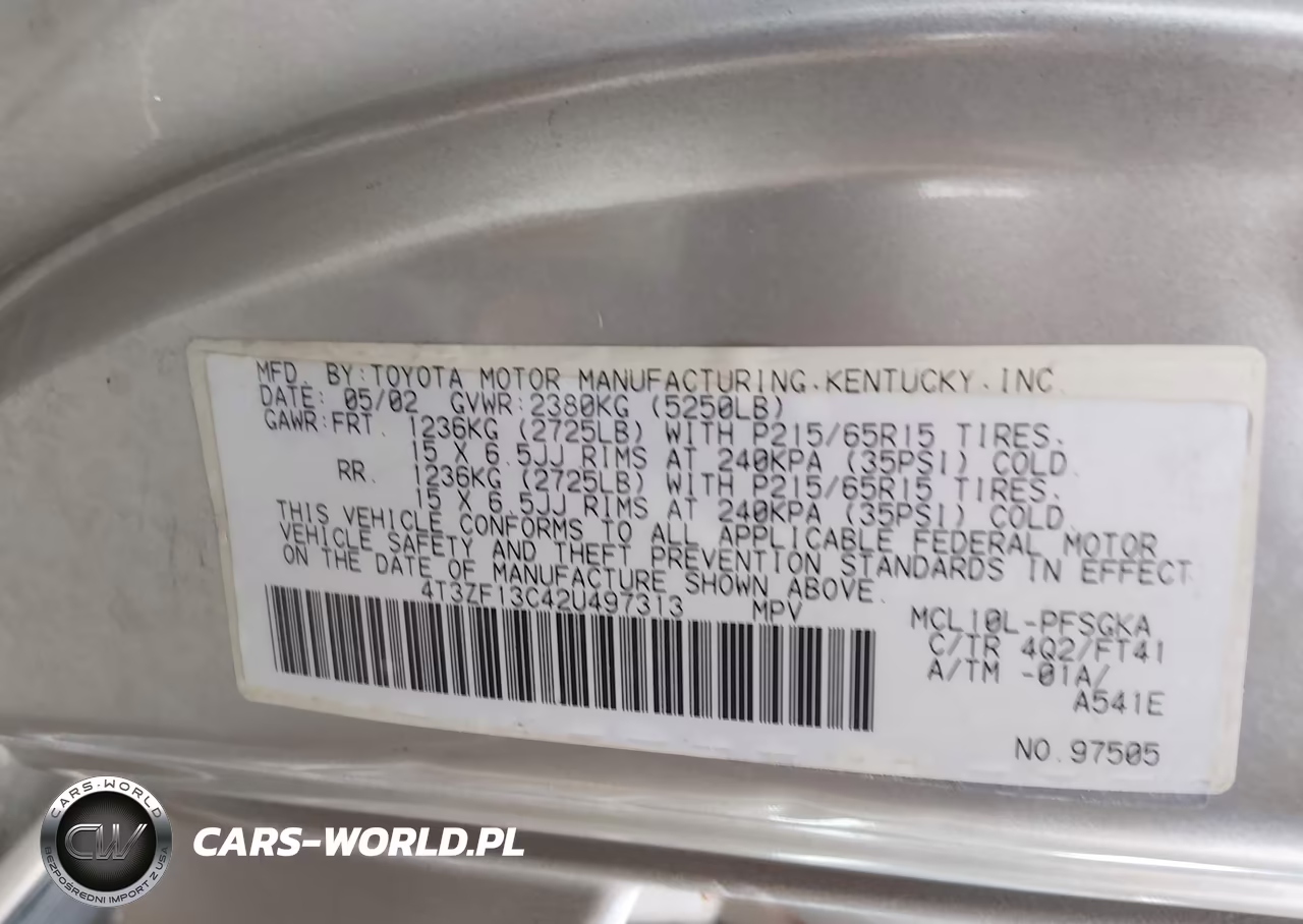 2002 Toyota Sienna Le VIN:4T3ZF13C42U497313 - 9
