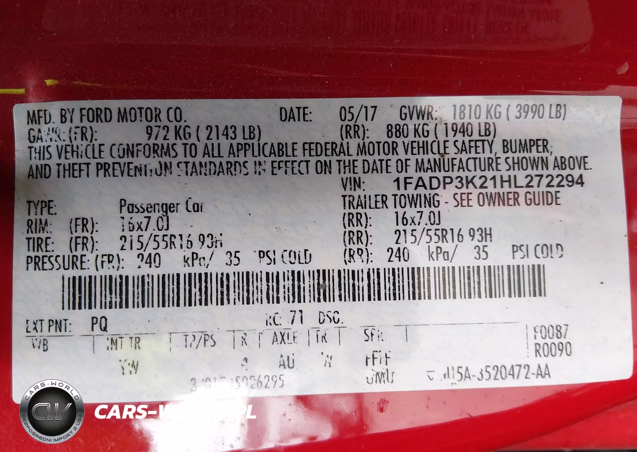 2017 Ford Focus Se VIN:1FADP3K21HL272294 - 9