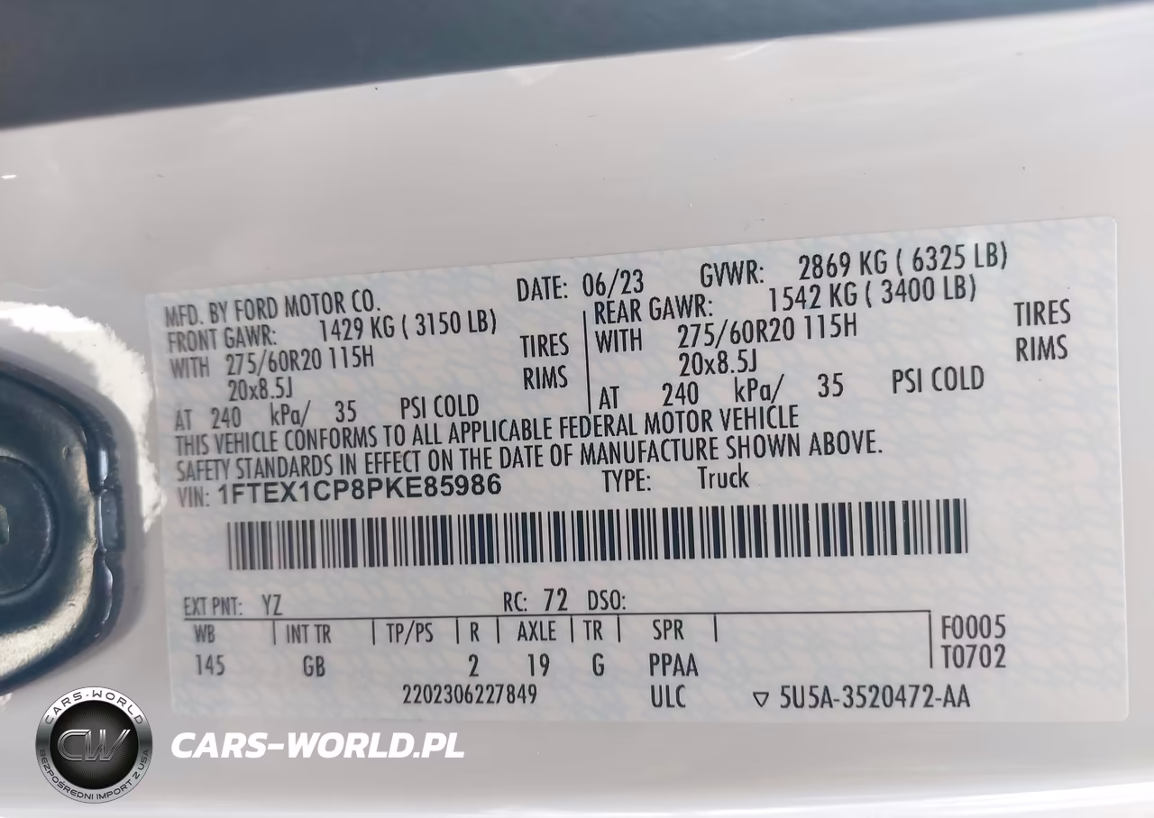 2023 Ford F-150 Xl VIN:1FTEX1CP8PKE85986 - 9