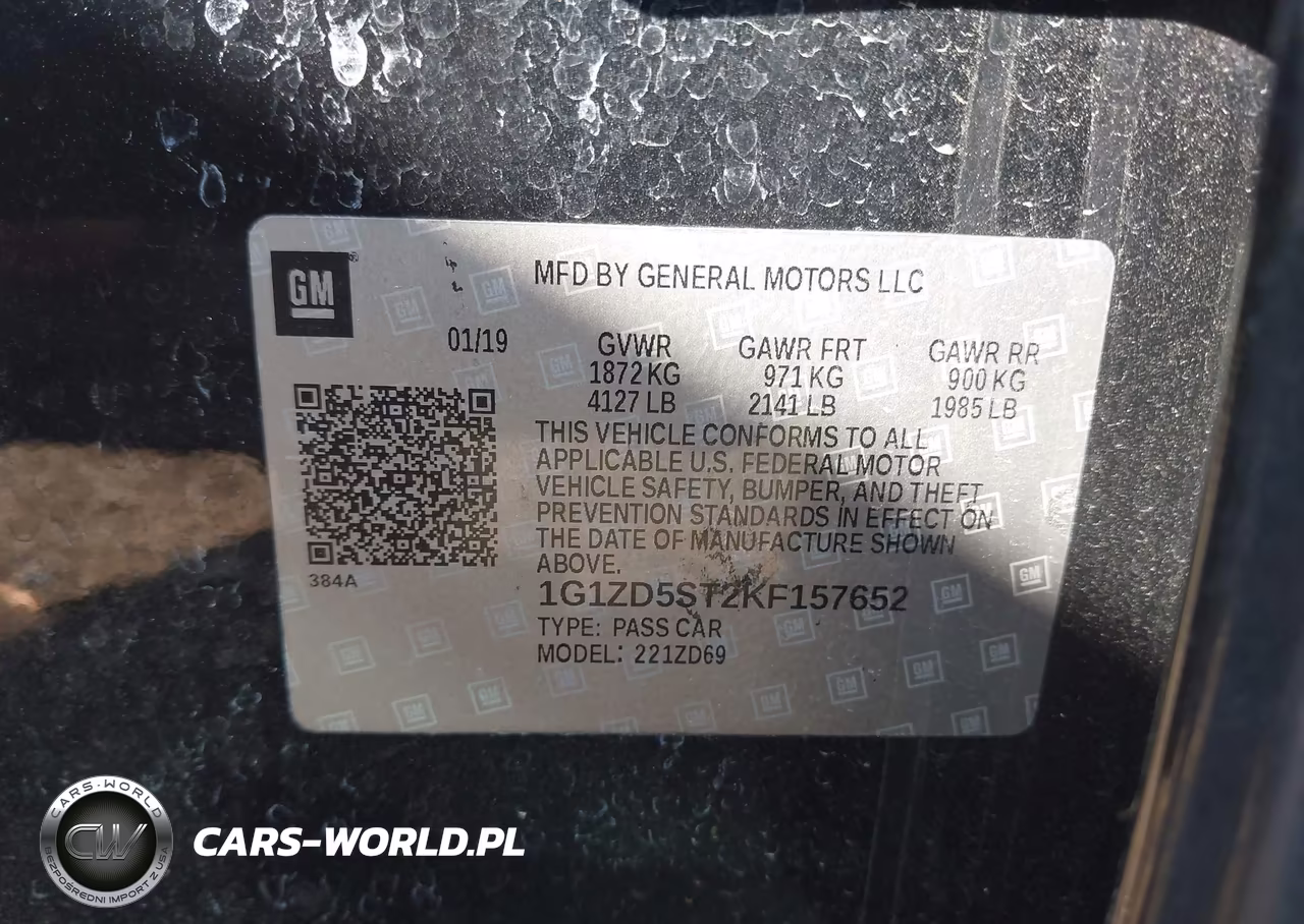 2019 Chevrolet Malibu Lt VIN:1G1ZD5ST2KF157652 - 9