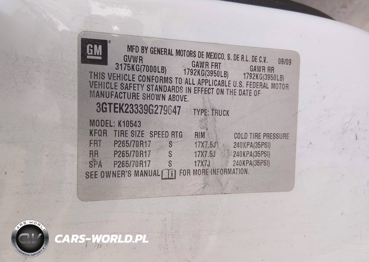 2009 GMC Sierra 1500 Sle VIN:3GTEK23339G279647 - 9