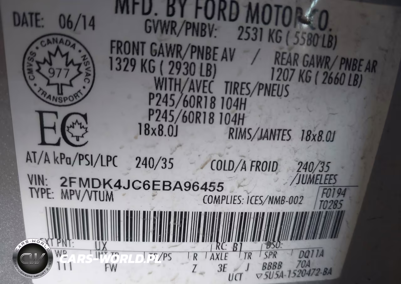 2014 Ford Edge Sel VIN:2FMDK4JC6EBA96455 - 9