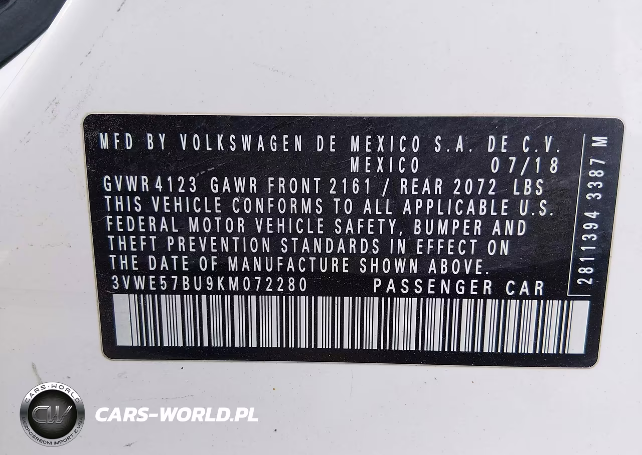 2019 Volkswagen Jetta 1.4T Sel VIN:3VWE57BU9KM072280 - 9