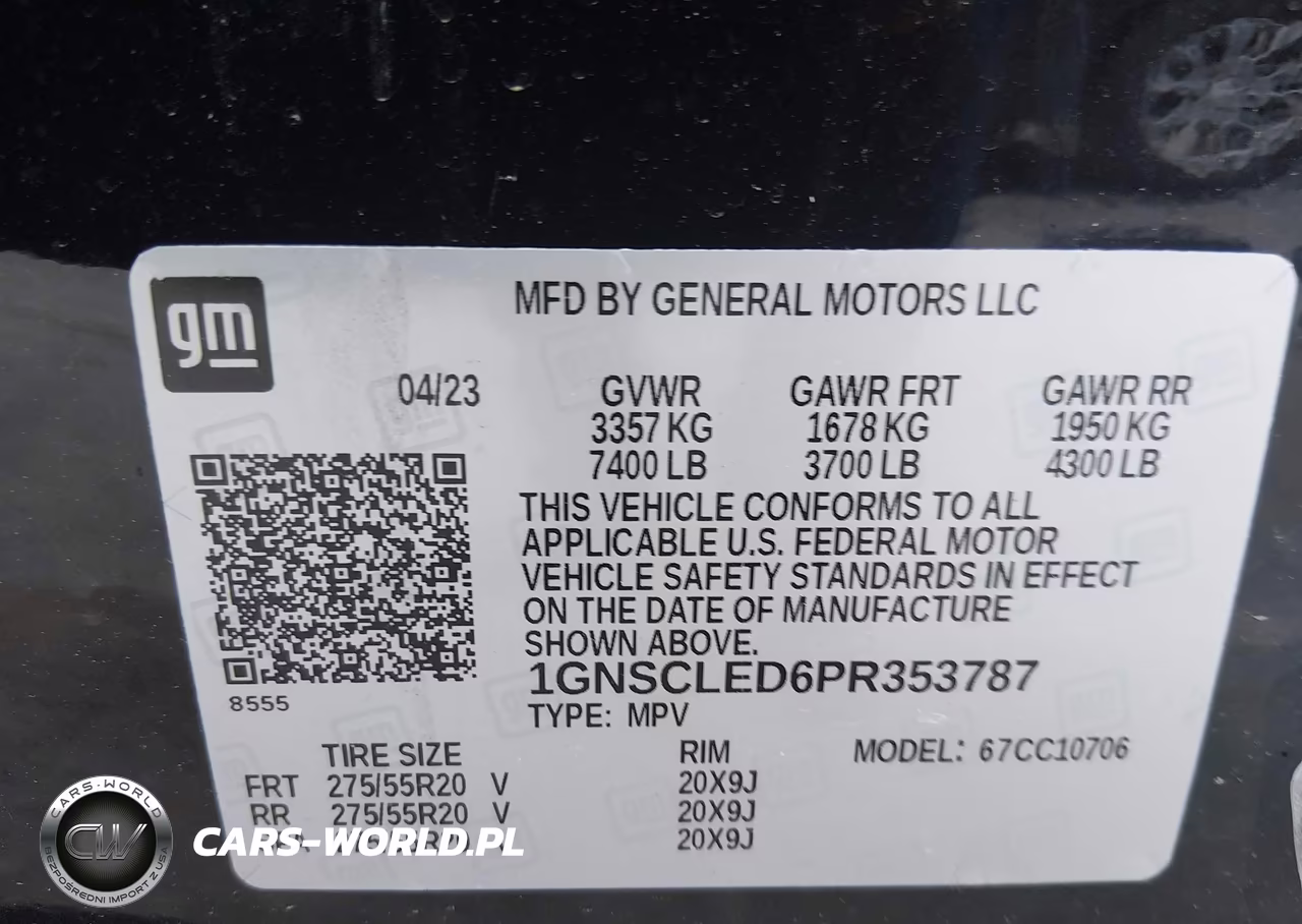 2023 Chevrolet Tahoe 2Wd Commercial Fleet VIN:1GNSCLED6PR353787 - 9