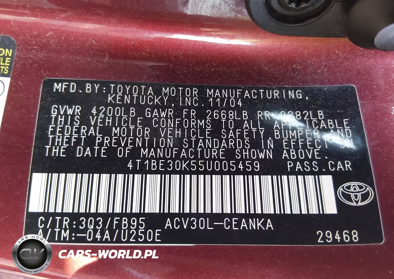 2005 Toyota Camry Le VIN:4T1BE30K55U005459 - 9