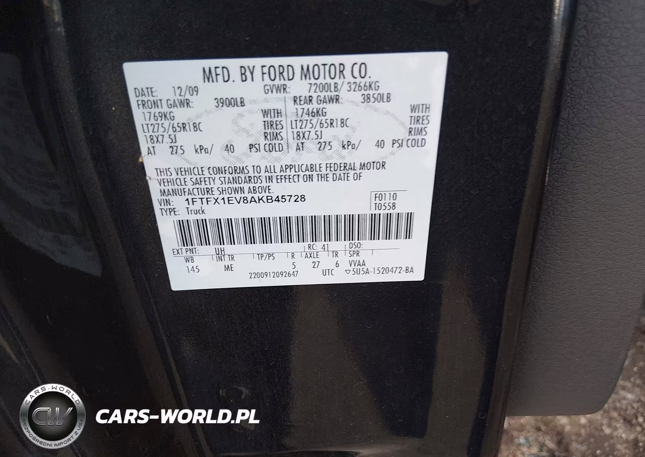 2010 Ford F-150 Fx4-Lariat-Xl-Xlt VIN:1FTFX1EV8AKB45728 - 9