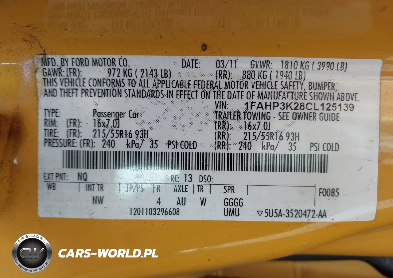 2012 Ford Focus Se VIN:1FAHP3K28CL125139 - 9