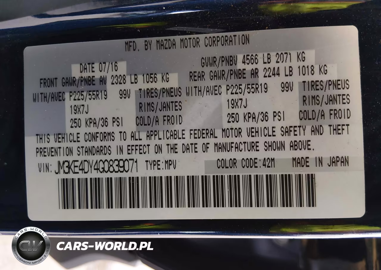 2016 Mazda Cx-5 Grand Touring VIN:JM3KE4DY4G0839071 - 9