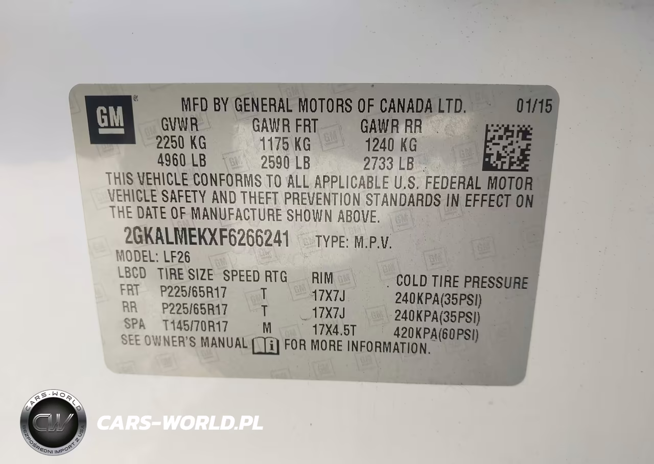 2015 GMC Terrain Sle-1 VIN:2GKALMEKXF6266241 - 9