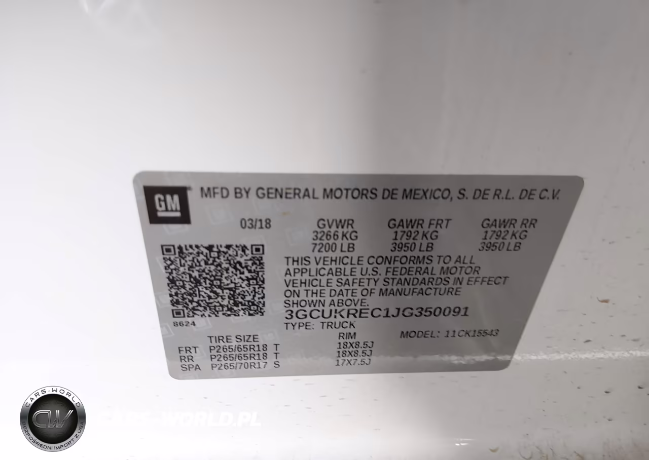 2018 Chevrolet Silverado 1500 2Lt VIN:3GCUKREC1JG350091 - 9