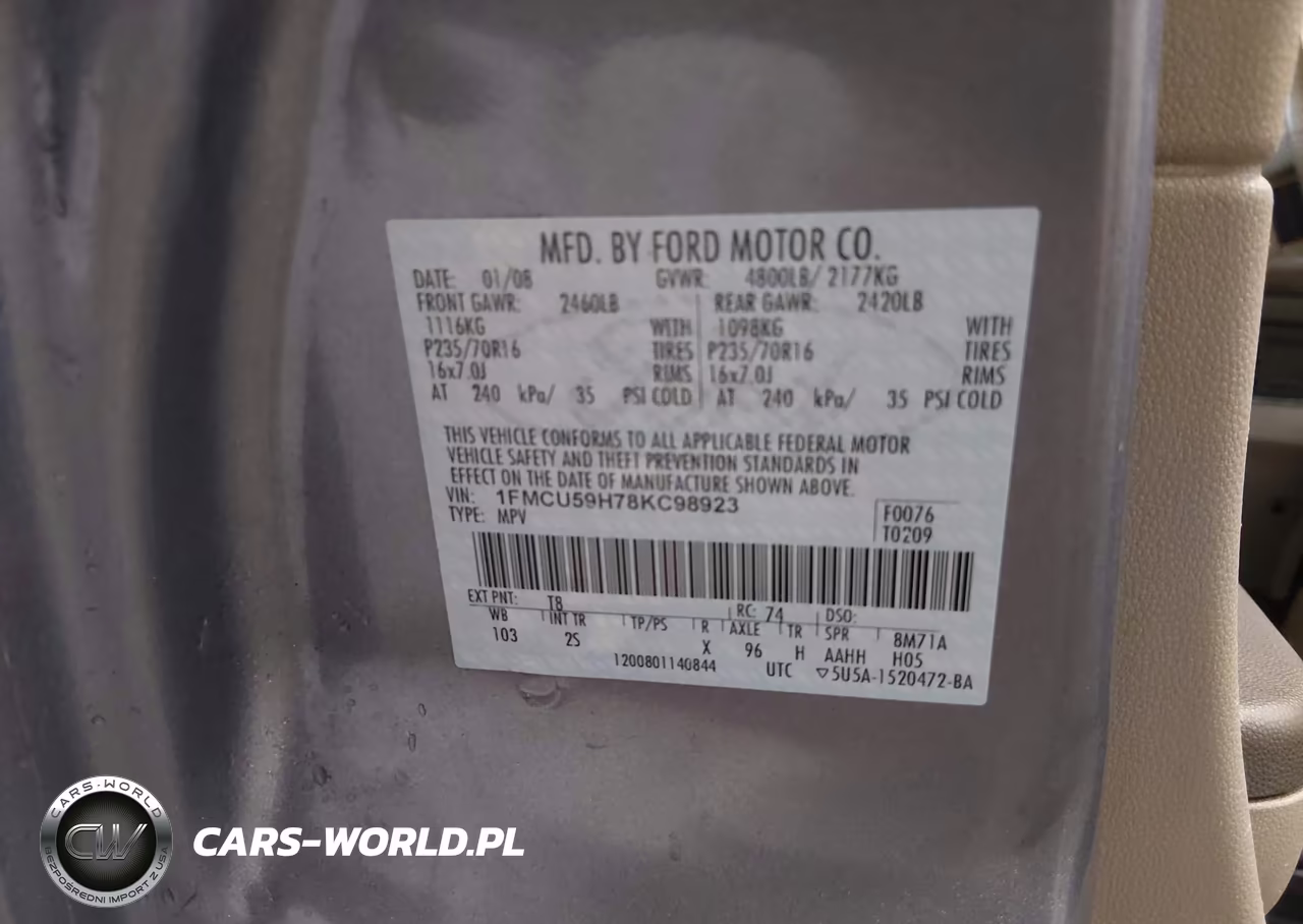 2008 Ford Escape Hybrid VIN:1FMCU59H78KC98923 - 9