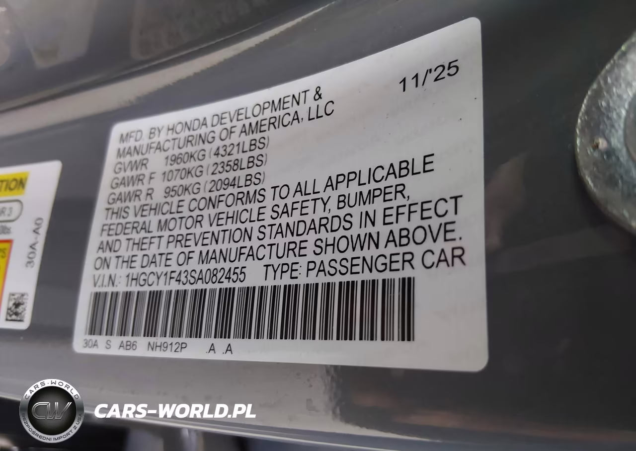 2025 Honda Accord Se VIN:1HGCY1F43SA082455 - 9