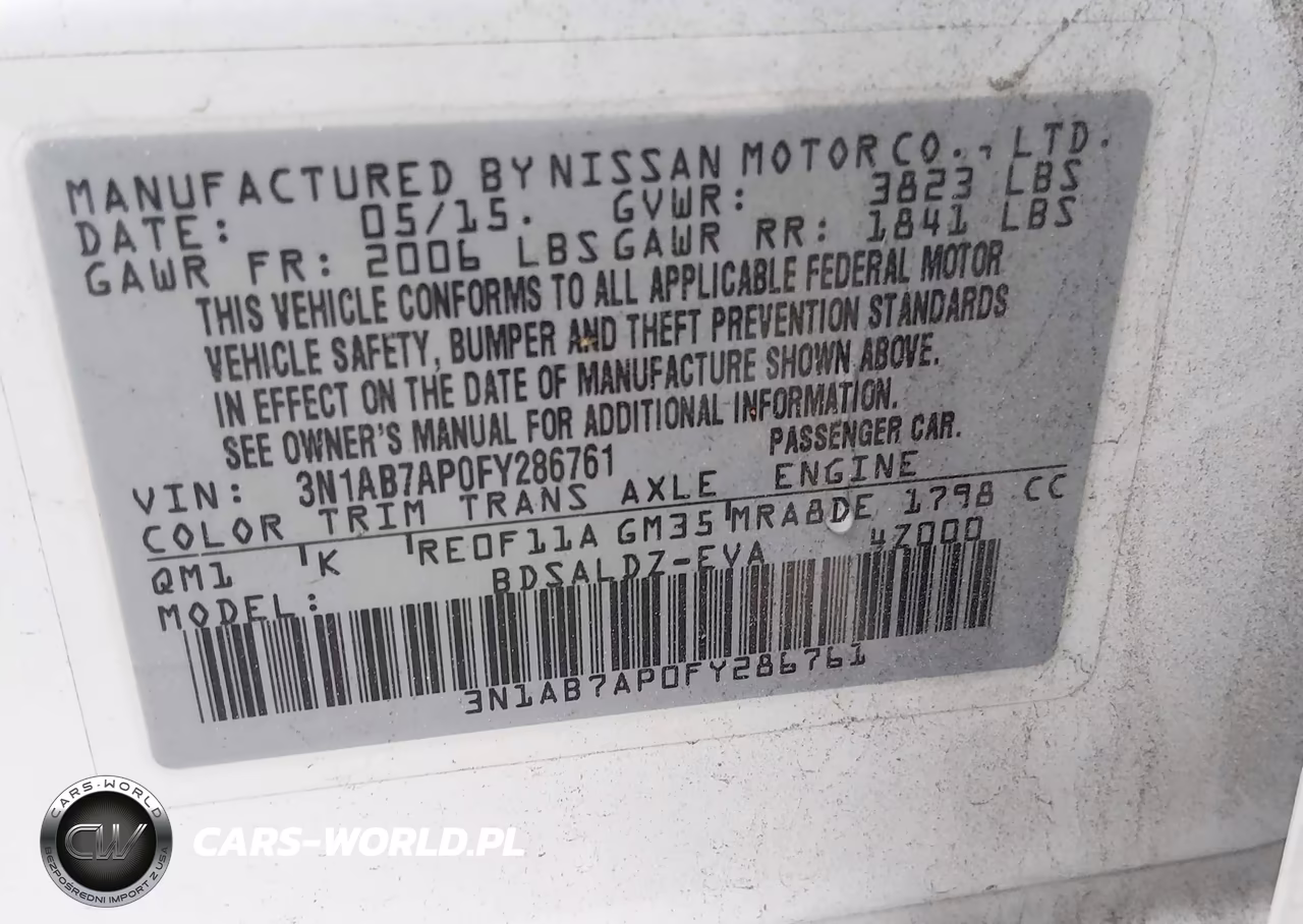 2015 Nissan Sentra Fe+ S-S-Sl-Sr-Sv VIN:3N1AB7AP0FY286761 - 9