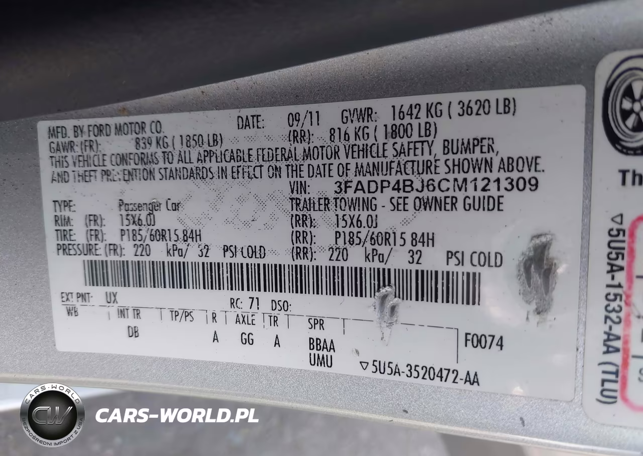 2012 Ford Fiesta Se VIN:3FADP4BJ6CM121309 - 9