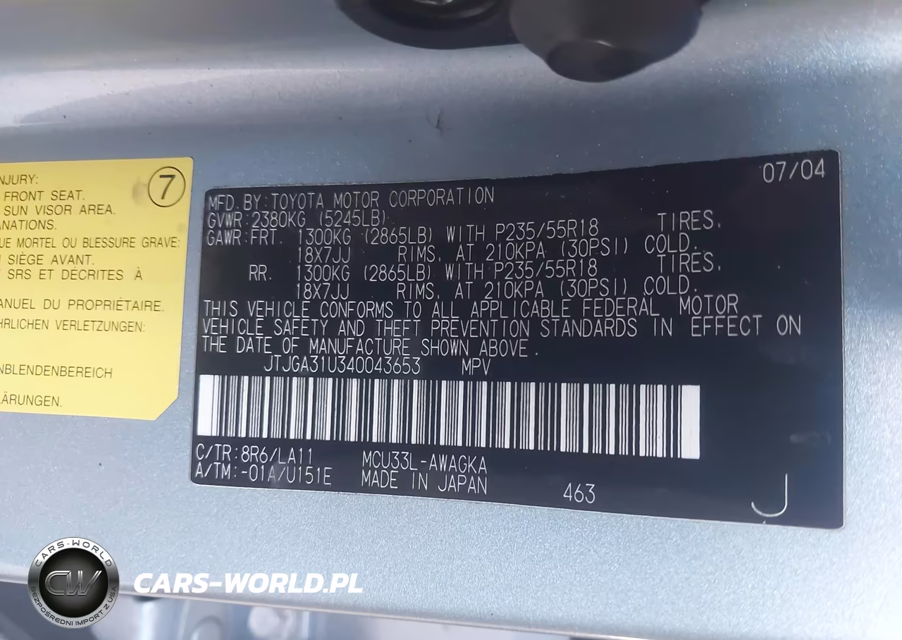 2004 Lexus Rx 330 VIN:JTJGA31U340043653 - 9
