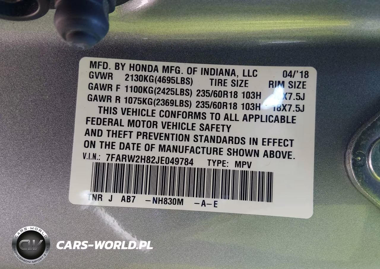 2018 Honda Cr-V Ex-L-Ex-L Navi VIN:7FARW2H82JE049784 - 9