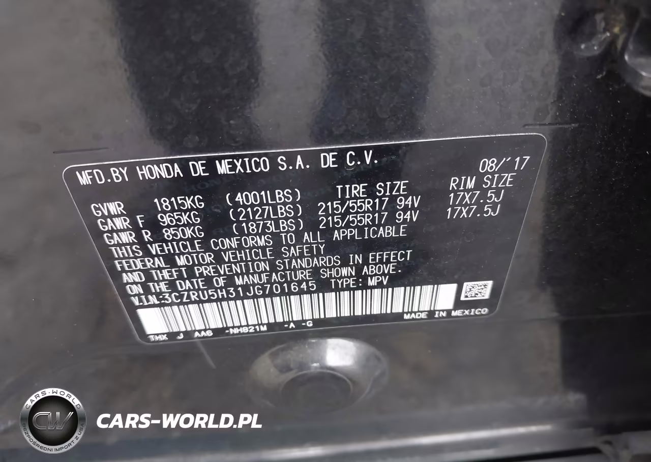 2018 Honda Hr-V Lx VIN:3CZRU5H31JG701645 - 9