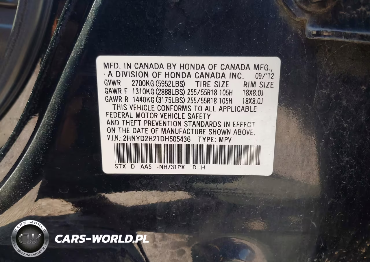 2013 Acura Mdx VIN:2HNYD2H21DH505436 - 9
