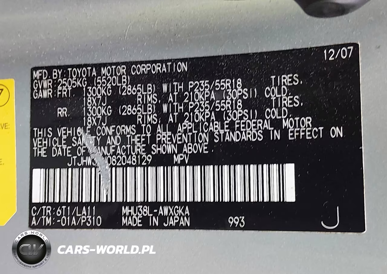 2008 Lexus Rx 400H VIN:JTJHW31U082048129 - 9