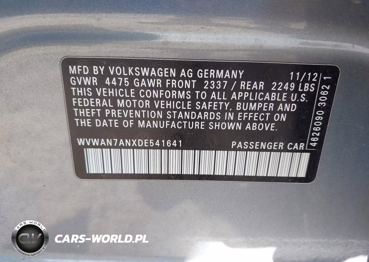 2013 Volkswagen Cc 2.0T R-Line VIN:WVWAN7ANXDE541641 - 9
