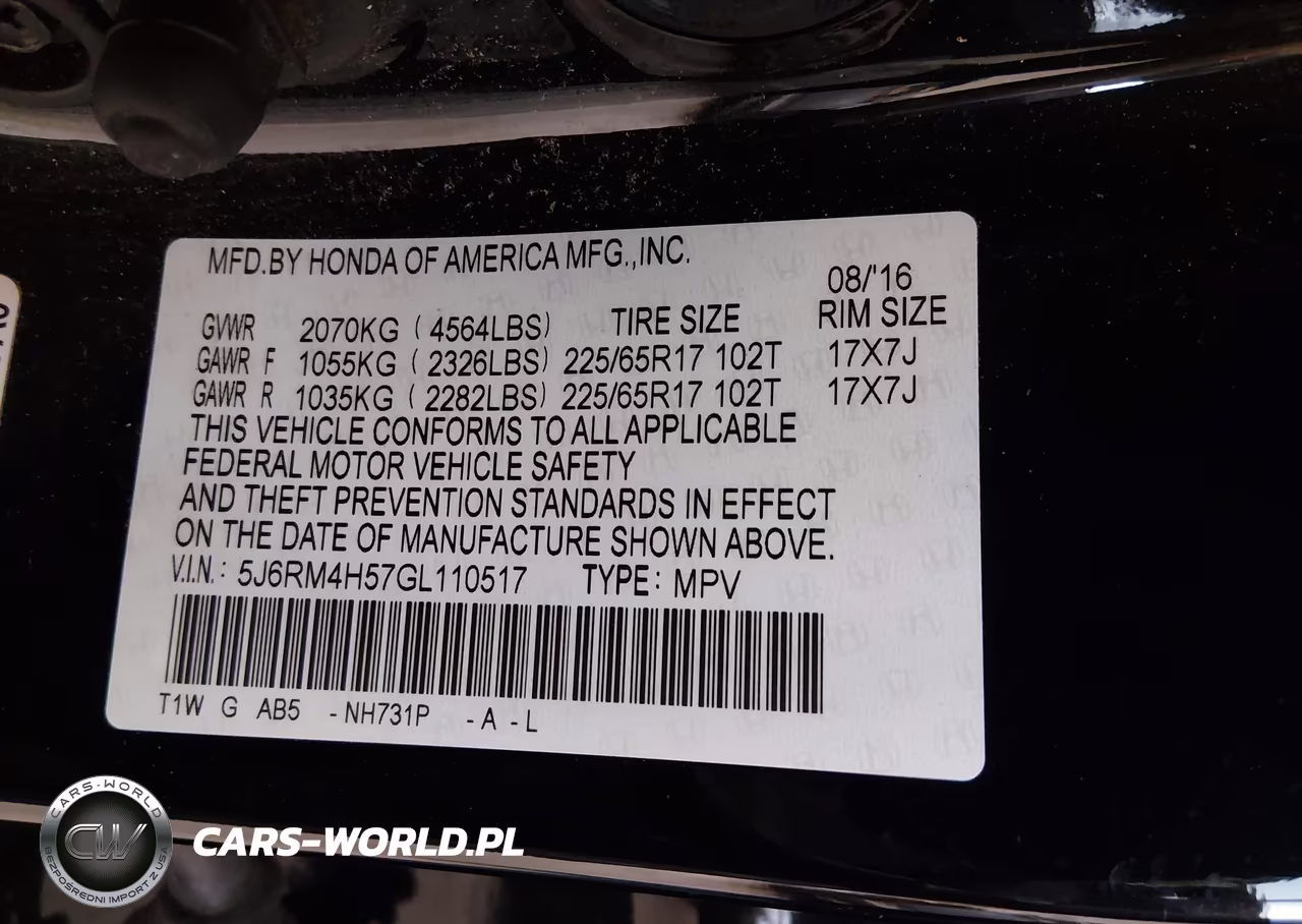 2016 Honda Cr-V Ex VIN:5J6RM4H57GL110517 - 9