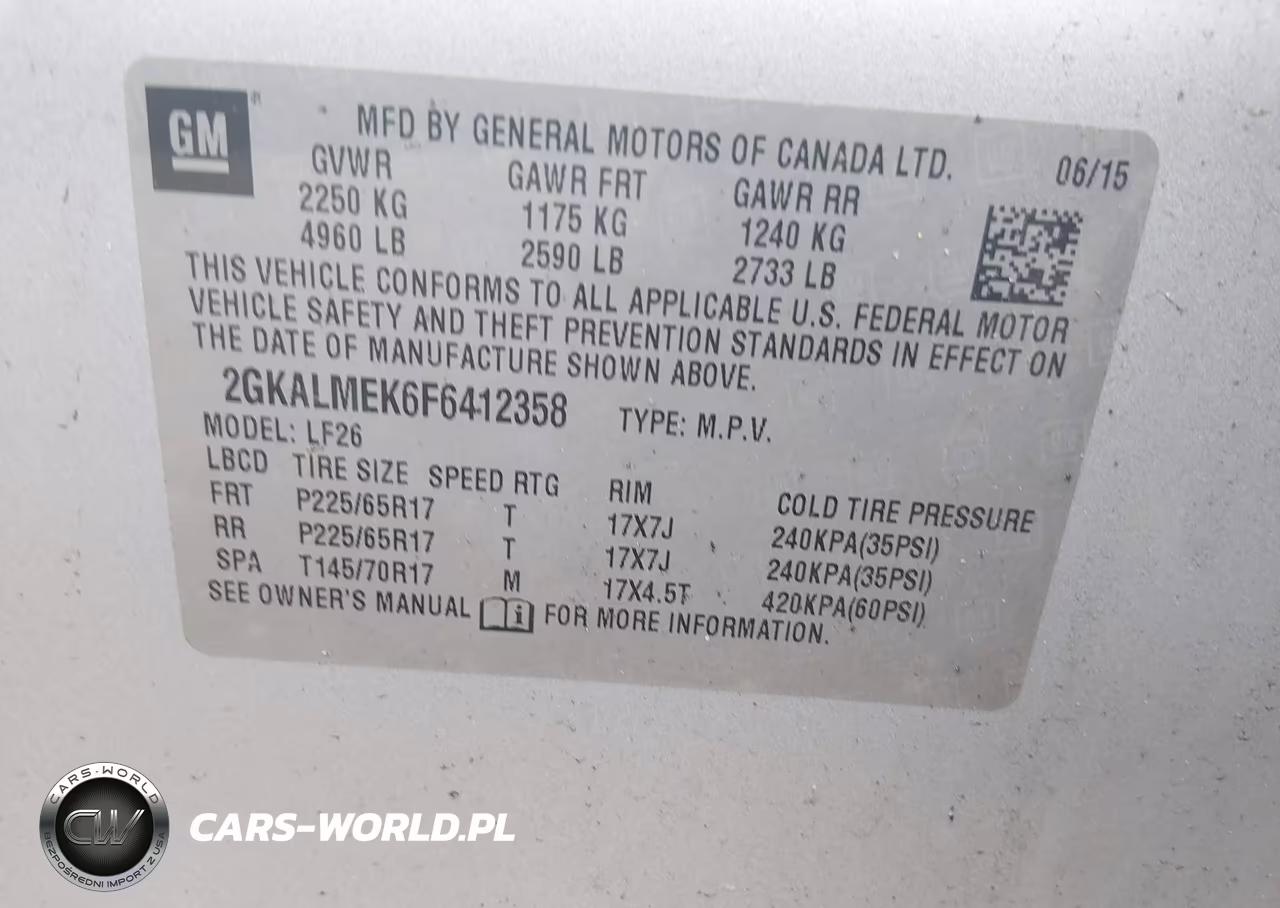 2015 GMC Terrain Sle-1 VIN:2GKALMEK6F6412358 - 9