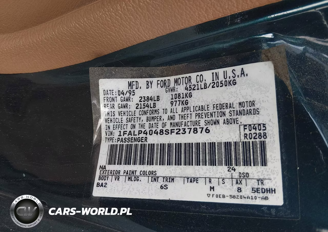1995 Ford Mustang VIN:1FALP4048SF237876 - 9