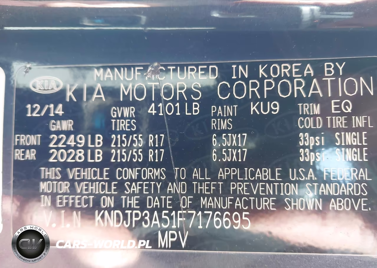 2015 Kia Soul + VIN:KNDJP3A51F7176695 - 9