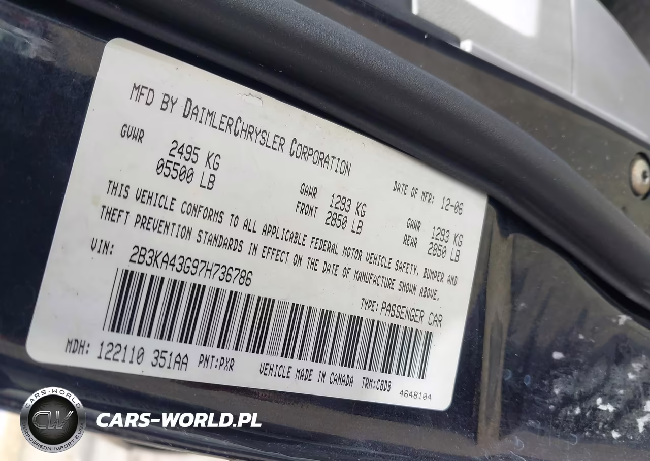 2007 Dodge Charger VIN:2B3KA43G97H736786 - 9