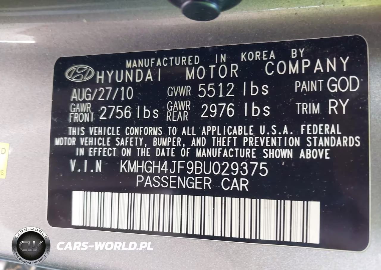 2011 Hyundai Equus Signature VIN:KMHGH4JF9BU029375 - 9