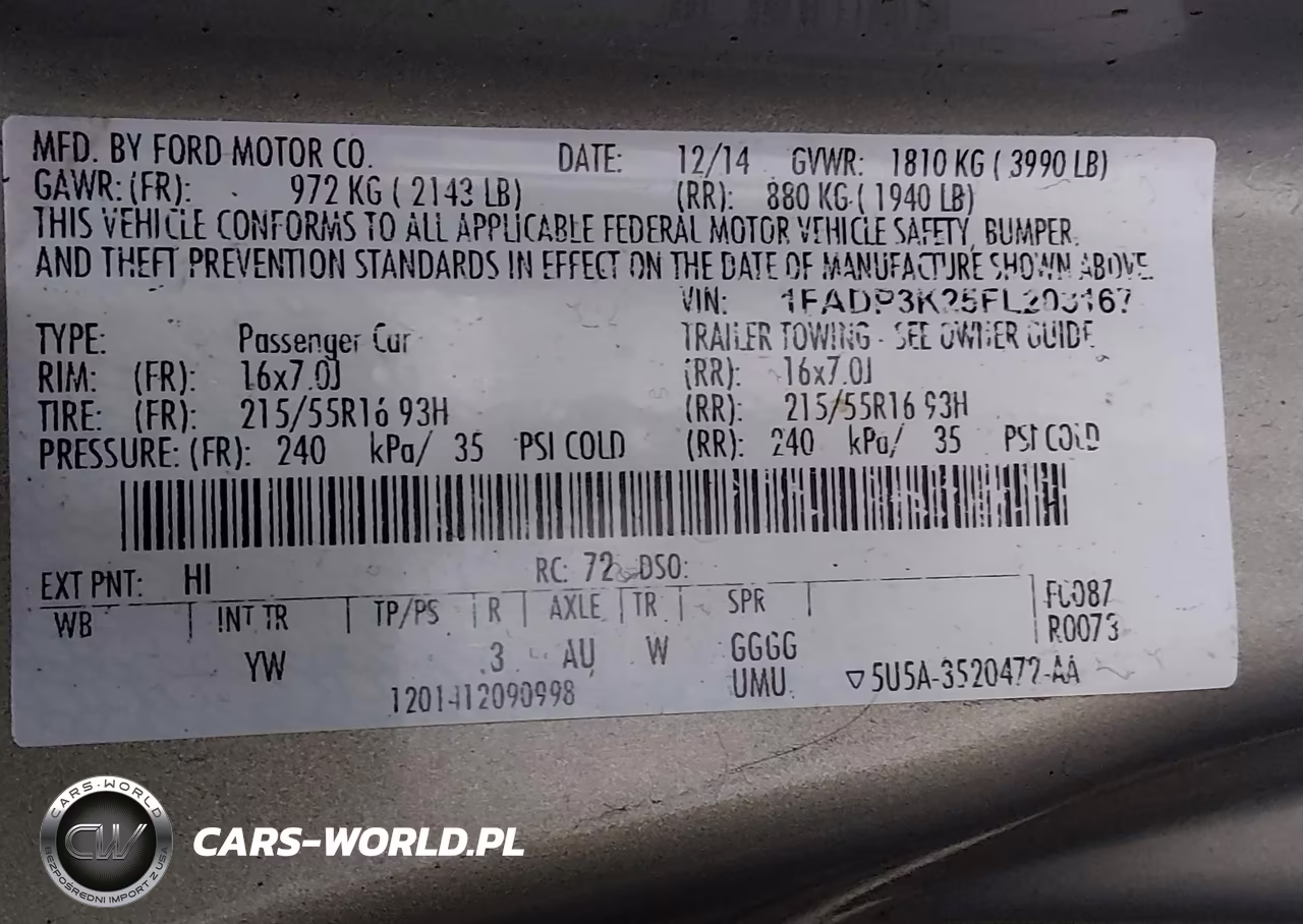2015 Ford Focus Se VIN:1FADP3K25FL203167 - 9